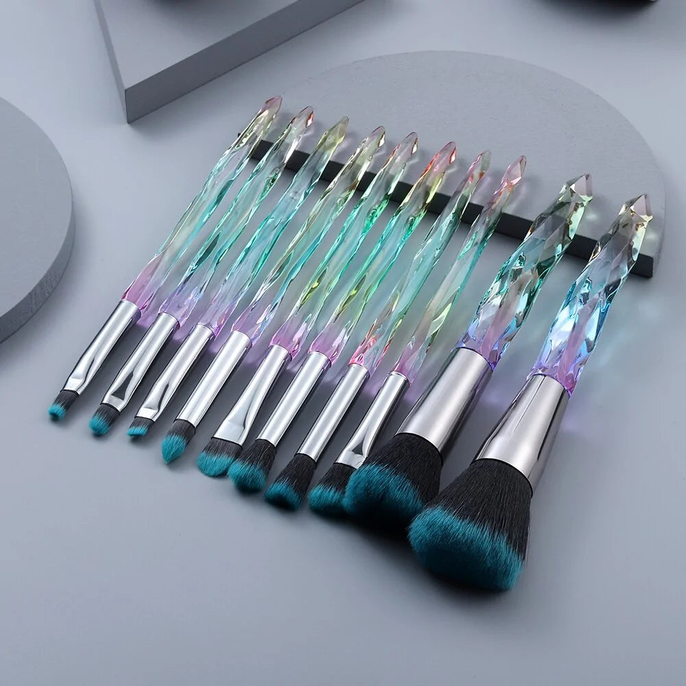 10 Piece Crystal Makeup Brushes Set (Copy)