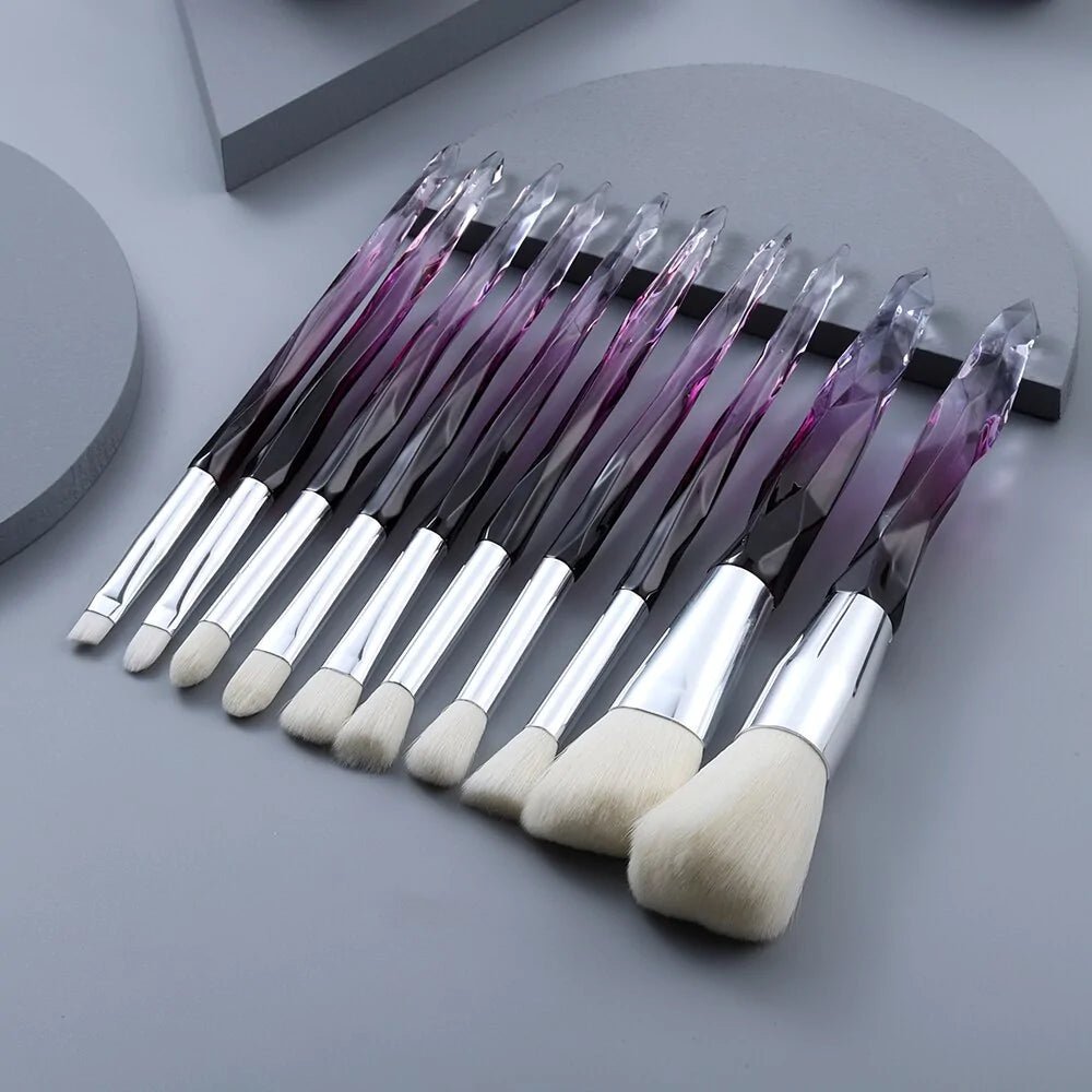 10 Piece Crystal Makeup Brushes Set (Copy)