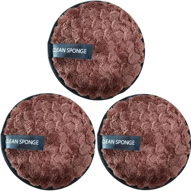 3 Pieces Reusable Microfiber Makeup Remover Pads