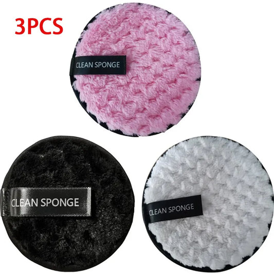 3 Pieces Reusable Microfiber Makeup Remover Pads