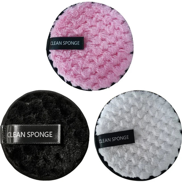 3 Pieces Reusable Microfiber Makeup Remover Pads