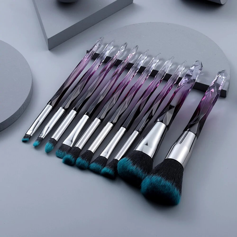 10 Piece Crystal Makeup Brushes Set (Copy)