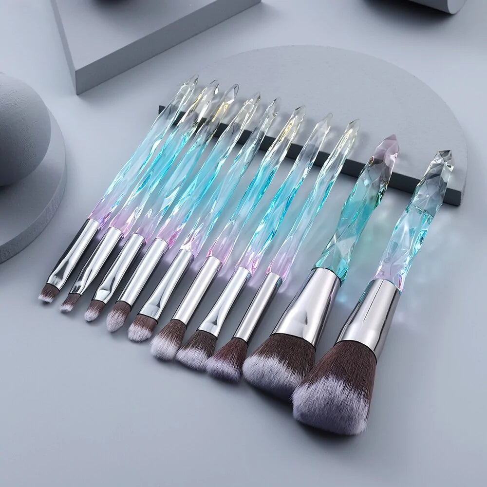 10 Piece Crystal Makeup Brushes Set (Copy)