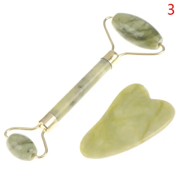 Natural Rose Jade Roller Set