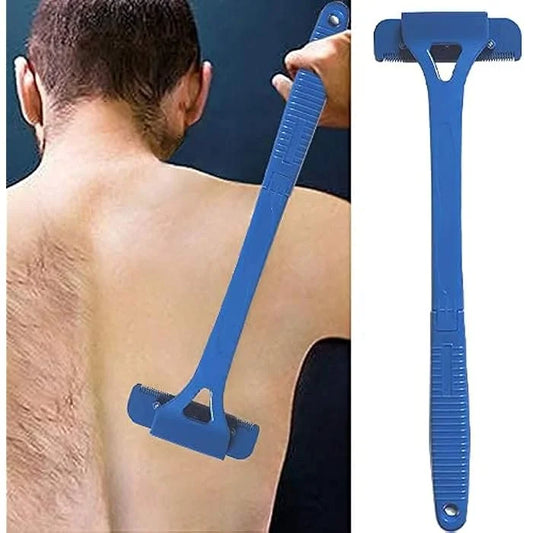 Three-Blade Hair Trimmer with Foldable Long Handle for Body