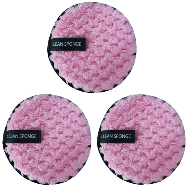 3 Pieces Reusable Microfiber Makeup Remover Pads